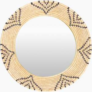 Livabliss Dastkar Woven Moonj Grass Square Wall Mirror Handcrafted Bohemian Artisan Accent DAS001-2424