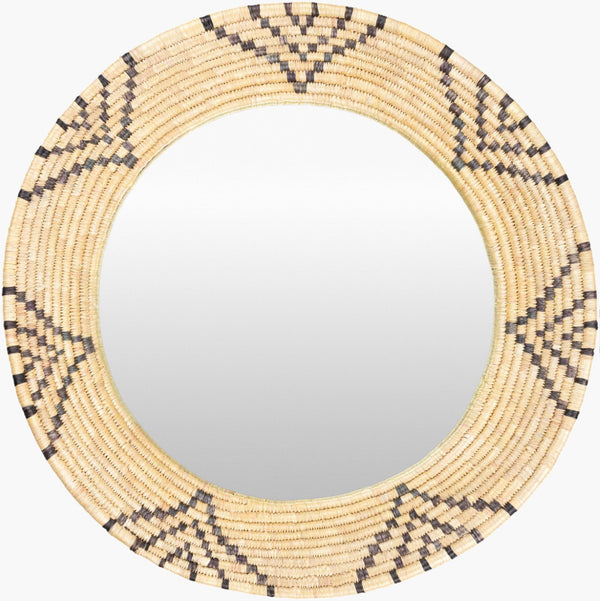 Livabliss Dastkar Woven Moonj Grass Square Wall Mirror Handcrafted Bohemian Artisan Accent DAS001-2424