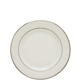 Opal Elegance Bread Plate: Platinum-Trimmed, Chip-Resistant White Bone China, 6.3