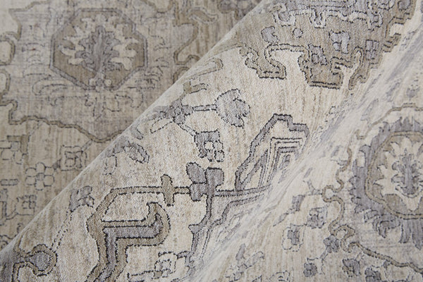 Feizy Rugs Marquette Elegant Power-loomed Rug With Traditional Persian Motifs - Stain Resistant And Durable Gray,Silver,Ivory Polyester,Acrylic Mrq3776fbgegryf71