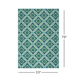 Christopher Knight Home® - Noble House - Erasmo Indoor Geometric 5 X 8 Area Rug, Blue and Green