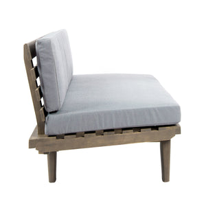 English Elm Hillcrest Solid Acacia Corner Sofa with Built-in Side Table for Outdoor Living 61288.00R