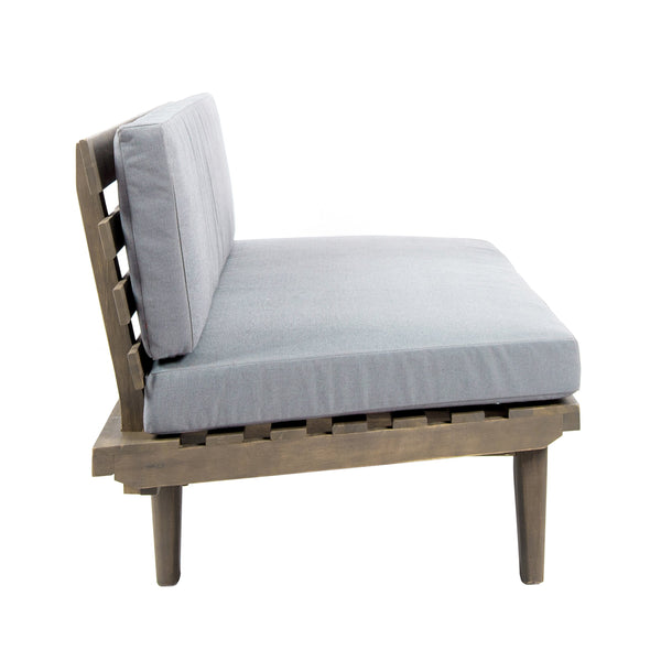 English Elm Hillcrest Solid Acacia Corner Sofa with Built-in Side Table for Outdoor Living 61288.00R