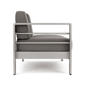 English Elm Cape Coral Modular Outdoor Sectional Aluminum Frame Khaki Cushions Glass Table 57591.00