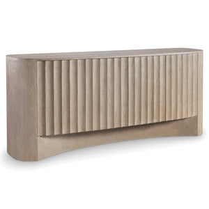 Bernhardt Bernhardt Loggia Entertainment Credenza In Aria Wire‑Brushed Oak — 80" Modern Fluted Scalloped Storage, Venting And Cable Management 345890