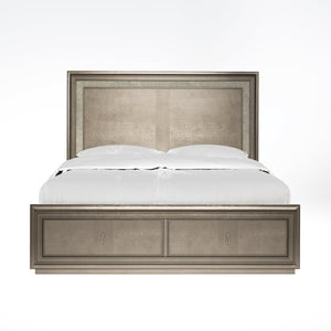 A.R.T. Furniture Cove Cal King Panel Storage Bed With Chic Cork Headboard And Two Spacious Drawers For Ultimate Elegance Grey Rubberwood Solids,Primavera Veneers,Cork,Metal 349137-2743