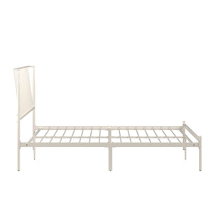 Homelegance By Top-Line Dante Metal Platform Bed with Curved Metal Headboard White Metal