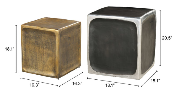 Brics Side Table Set (2-Piece) Multicolor 110155 Zuo Modern