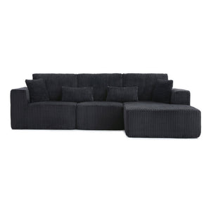 English Elm 109'' Modular L-shape Sectional Deep Seat Corduroy Couch for Living Room Lounge W1117S00304