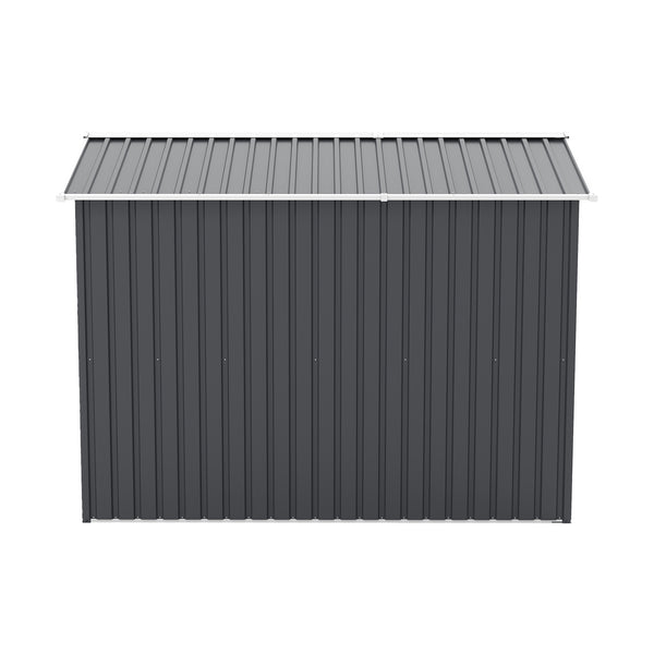 English Elm 6x8ft Outdoor Steel Storage Shed Lockable Vented Galvanized Metal Garden Backyard Tool Unit Dark Gray W1598P361333