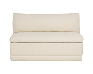 Sunpan DONATELLA Banquette - Elegant Zenith Alabaster Upholstered Seating for Dining & Lounge Spaces 112529