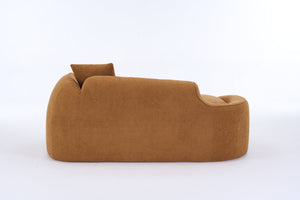 English Elm Ly-048 Sculpted Chenille Chaise Lounge Convertible Sleeper Sofa for Modern Living Spaces Orange W2231P401727