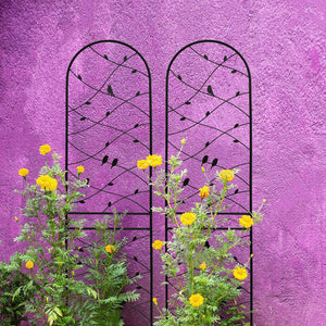 English Elm 4 Pack Powder-coated Metal Garden Trellis Panels Rustproof Climbing Plant Support Outdoor W1586P268069