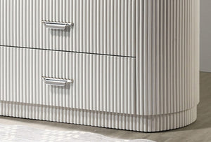 English Elm Modern Sleek 5-Drawer Chest with Gold Square Pulls and Metal Bracket Legs for Luxe Bedroom Storage Light Gray 41 L x 21 W x 53 H B2741P370868