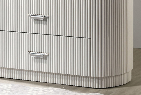 English Elm Modern Sleek 5-Drawer Chest with Gold Square Pulls and Metal Bracket Legs for Luxe Bedroom Storage Light Gray 41 L x 21 W x 53 H B2741P370868