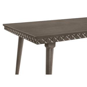 English Elm Perkins Rectangular Dining Set with Embossed Detail and Upholstered Chairs for Four B062S01621