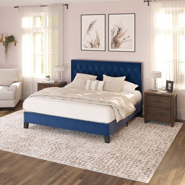 English Elm Wallace & Bay - Blue Full Upholstered Bed - Elegant Navy Design With Solid Wood Frame For Comfort & Style In Any Room B2709P212282-GIGA
