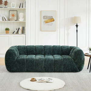 English Elm Chenille Cloud Sofa with Quilted Seat and Piano Backrest for Modern Living Spaces Green W834P442223