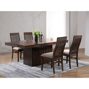 English Elm Baywind 5-Piece Dining Set - Elegant Mango Oak Finish With Comfortable Side Chairs For Modern Dining B062S01265