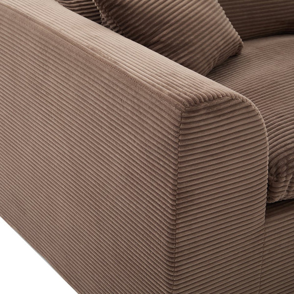 English Elm UNITED Cloud Couch Modular Sectional Sofa with Corduroy Cover, Ergonomic 2-Seater, No Assembly Needed Brown W1568P371124