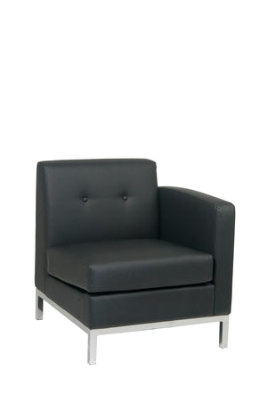 OSP Home Furnishings Wall Street Armchair RAF Black