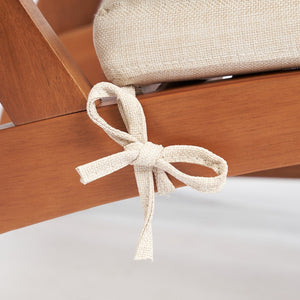 English Elm Outsunny 4-Piece Acacia Wood Outdoor Dining Chair Set With Cushions & Footstools For Ultimate Comfort W2225P174095-GIGA