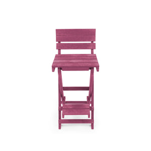 English Elm Harbor Point Recycled Hdpe Outdoor Folding Bar Stool Patio Deck All Season Seating Burgundy B2745P409650