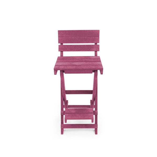 English Elm Harbor Point Recycled Hdpe Outdoor Folding Bar Stool Patio Deck All Season Seating Burgundy B2745P409650