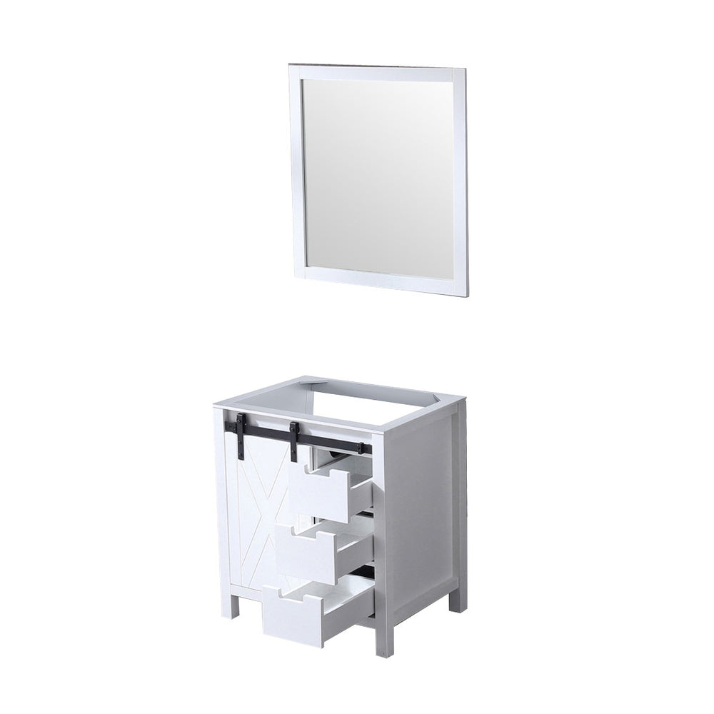 English Elm White Bath Vanity Set With 28 In. Mirror - Stylish 30 In. W Storage Solution For Any Bathroom Style B2731S00522-GIGA