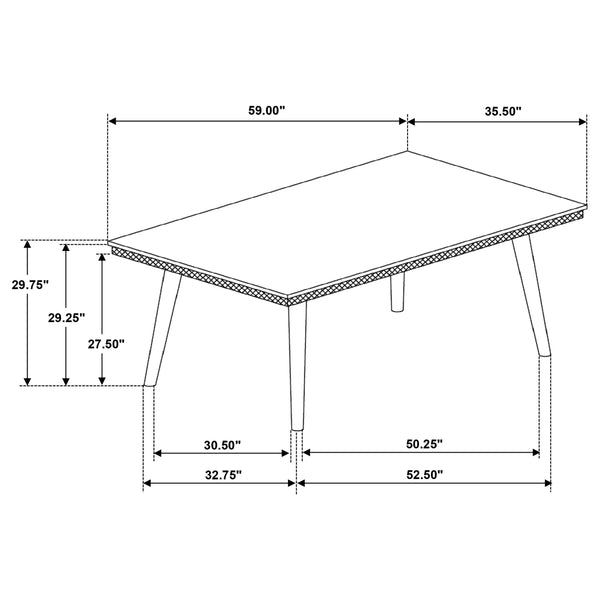 English Elm Perkins Sculptural Okume Veneer Dining Table with Tapered Legs for Family Gatherings B062P447963