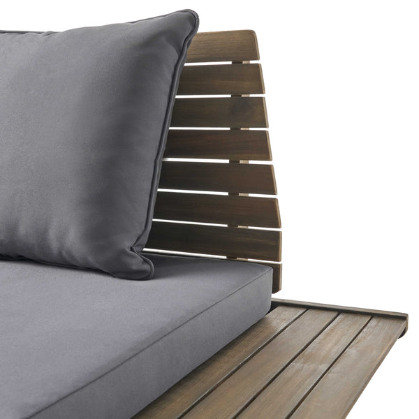 English Elm Christopher Knight Home® - SEDONA Acacia Wood Loveseat with Water-Resistant Cushions and Wide Seat Panel for Outdoor Comfort DARK GREY 68.5 L x 32 W x 11.25 H 63745.00DGRY