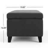 Hearth and Haven Xenon Fabric Upholstered Storage Bench with Birch Wood Legs, Dark Grey 73766.00FDGRY