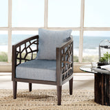 INK+IVY Crackle Mid-Century Accent Chair FPF18-0414 Blue