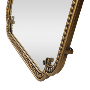 English Elm Full Length Cast Iron Floor Mirror Arched Beaded Frame Antique Gold Bedroom Accent W3040P455740