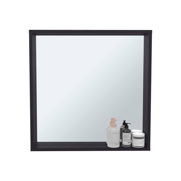 English Elm Wenge Finish Wall Mount Medicine Cabinet with Mirror and Interior Shelving B062P476885
