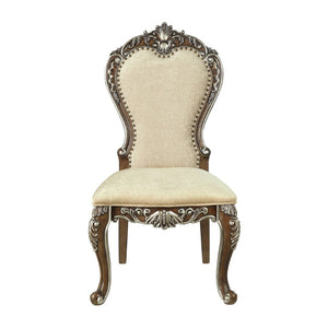 English Elm Beige and Antique Oak Side Chair With Nailhead Trim (Set Of 2)