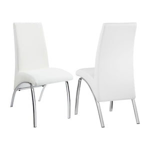 English Elm Set Ultra-Modern Leatherette Side Chairs with Chrome Curved Legs, Sleek Contoured Seats for Dining Comfort White B016P224568