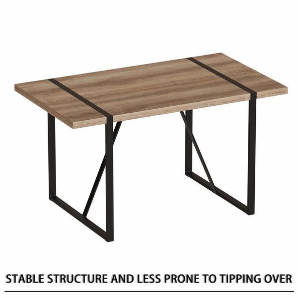 English Elm 55" Modern Mdf Wood Dining Table & 4 Saddle Leather Chairs Set - Eco-Friendly, Stylish & Durable! W2189S00712