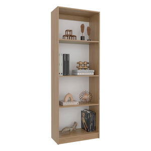 English Elm Home 5-Shelf Bookcase Modern Vertical Display Unit in Natural Oak Finish — Space-Saving, Sturdy MDF Storage for Books & Decor B200P335314