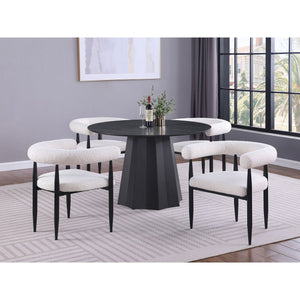 English Elm Maxine Brown Square Counter Dining Set with Mindi Veneer Table and Upholstered Chairs B062S01449