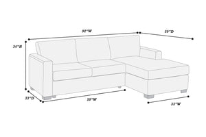 English Elm Modern Corduroy Upholstered L-shape Sectional Sofa with Plush Cushions for Living Room Black B011P430088