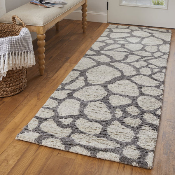 Feizy Rugs Belden Hand Knotted Wool Rug - Exquisite Tribal Berber Style With Distressed Aesthetic For Modern Homes Ivory,Gray Wool T03t6001gry000i68