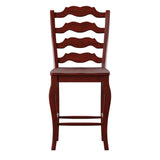 Homelegance By Top-Line Juliette French Ladder Back Wood Counter Height Chairs (Set of 2) Red Rubberwood