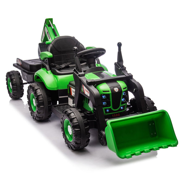 English Elm 24v Kids Electric Tractor with Swappable Construction Attachments and Parent Remote W1578P230013