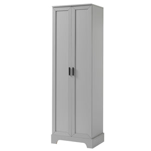 English Elm Storage Cabinet Modern Two-Door MDF Organizer with Adjustable Shelf, Anti-Tip Hardware, Durable Design Grey N725P331419E