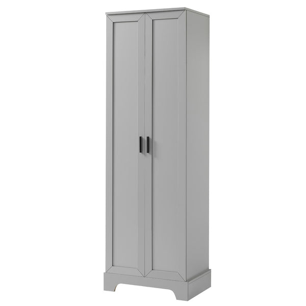 English Elm Storage Cabinet With Two Doors – Versatile Grey Mdf With Adjustable Shelf & Anti-Tip Safety Features N725P181207E-GIGA