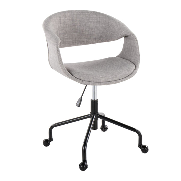 English Elm Task Chair with Chrome Five Star Base Grey Fabric Seat for Modern Home Office Use B202P474180