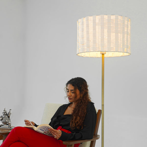 English Elm Ashcroft Furniture - Minimalist Floor Lamp - Sleek Slim Design With Neutral Shade For Modern Living Room & Bedroom Ambiance B183P315095