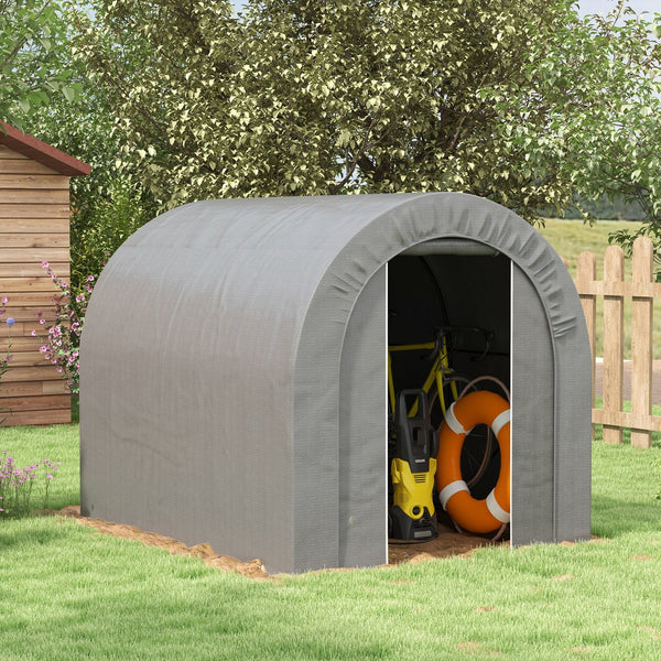 English Elm Outsunny Portable Outdoor Storage Shed Galvanized Steel Frame Weatherproof Bike Cover W2225P217228