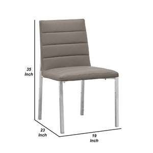 English Elm Eun Channel Tufted Faux Leather Dining Chairs with Chrome Legs Modern Set of 2 B056P416810